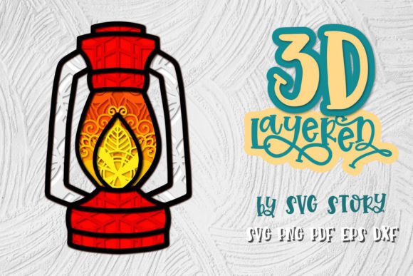 3D Camper Lamp Layered SVG Design