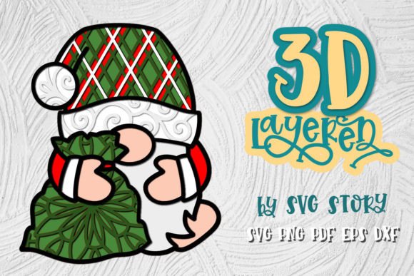 3D Christmas Gnome 05 Layered Design Review