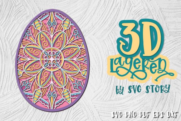 3D Layered Easter Egg 01 for Laser Cutting & Spring Easter