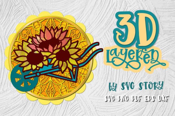 3D Layered Easter Sunflowers SVG for Laser Cutting
