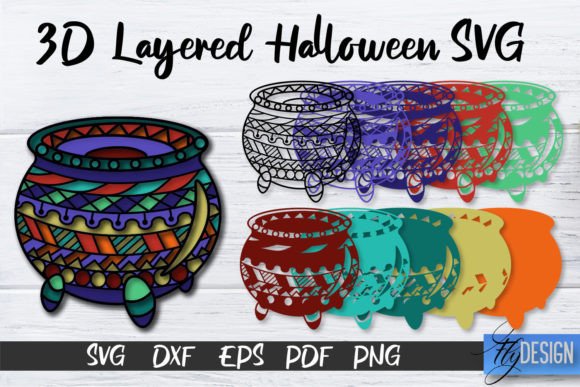 3D Layered Halloween SVG for Crafts & Graphics