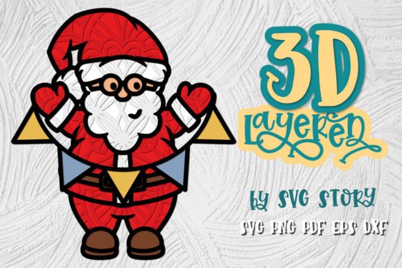 3D Layered Santa 03: A Christmas 3D SVG Review