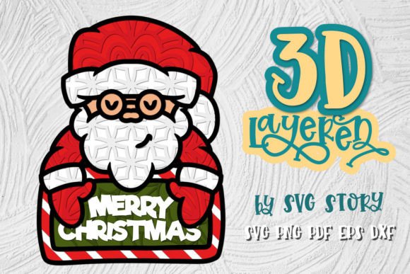 3D Layered Santa 04 Christmas Design: A Visual Powerhouse for Seasonal Branding