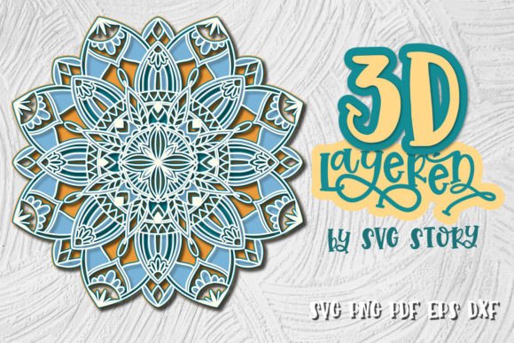 3D Lotus Mandala 18 SVG Design Review for Shapes