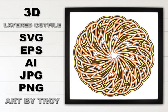 3D Mandala Layered SVG Cut File 2 Review for Shapes