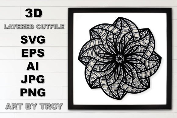 3D Pinwheel Flower Mandala: A Shadow Box 3D SVG Review