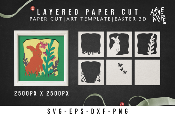 3D Shadow Box Papercut Easter Rabbit – A Festive 3D SVG for Seasonal Sellers