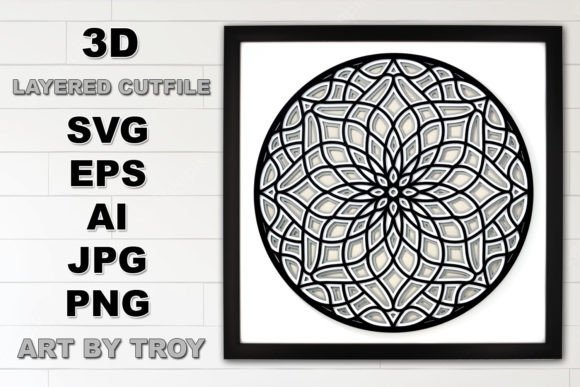3D Starburst Flower Mandala: Graphics for Crafts
