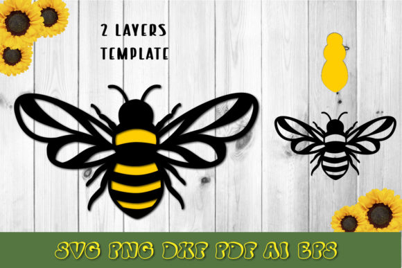 Bee. 3D Layered: Graphics for Crafts & Blogs
