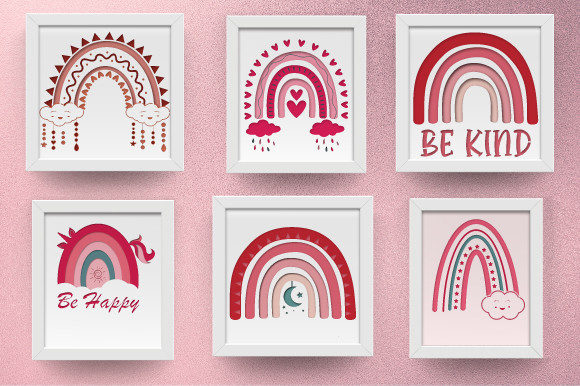 Boho Rainbow Shadow Box Bundle: 3D SVG Review