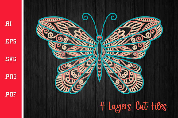 Butterfly - 3D Layered SVG Cut Files V1 for Crafters & Small Business Design
