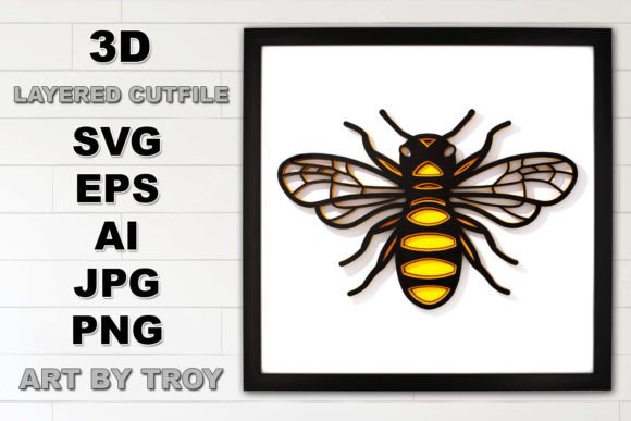 Honey Bee 3D SVG: Shapes for Branding