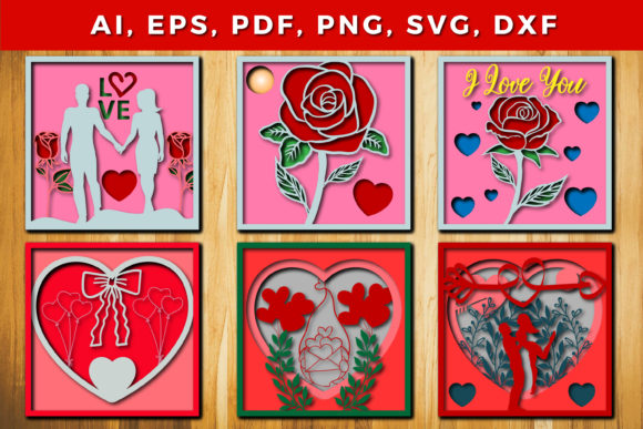 Layer Valentine Design 3d SVG Bundle for Laser Cutting
