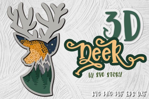Multilayered Deer Design Woodland 3D SVG Shapes Review