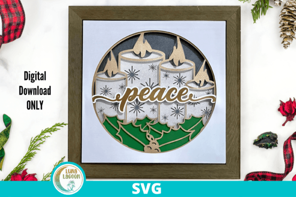 Peace Christmas Candles 3D SVG Review