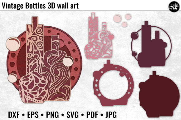 Vintage Bottles Wall Art: 3D SVG Shapes Review
