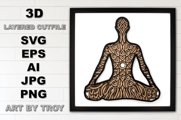 Yoga Meditation Mandala SVG for Crafts & Graphics